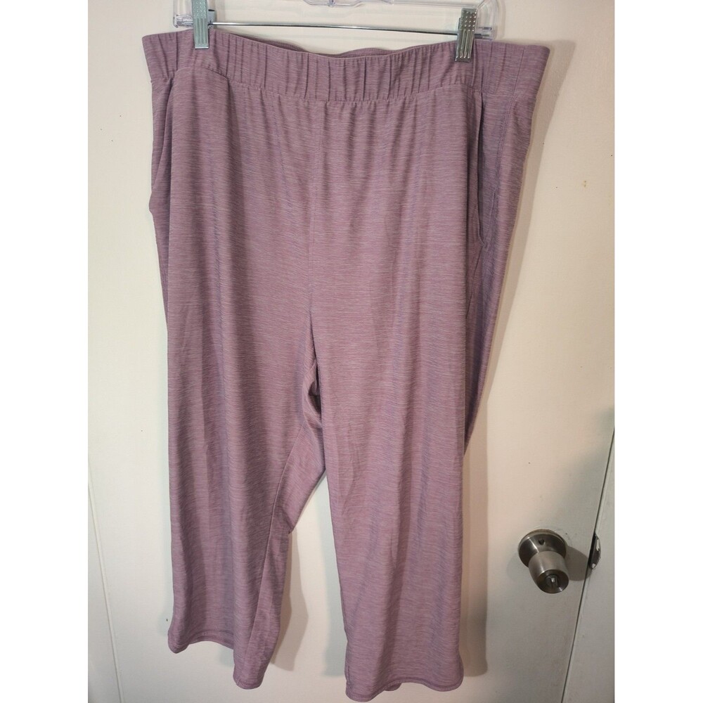 Duluth Trading Co Purple Crop Pants Womens XL Elastic Waist Stretchy